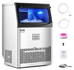 VEVOR Commercial Ice Maker Freestanding Cabinet Machine 90lbs/24H 50 Ice Cubes