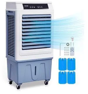 VEVOR Evaporative Air Cooler 3100 CFM with 9 Gallon Water Tank Portable Swamp Cooler