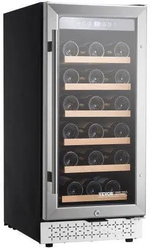 VEVOR Wine Cooler 28 Bottle Mini Wine Fridge with Glass Door Digital Temp Control