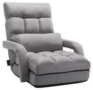 VEVOR Floor Chair with 5 Adjustable Position and Armrest Floor Gaming Chair Gray
