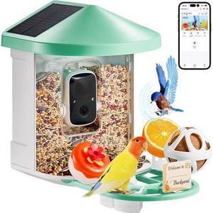 VEVOR  Smart Bird Feeder with Camera 2K HD AI Identify Bird Species Solar-Powered