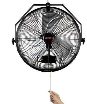 VEVOR  Wall Mount Fan, 2 PCS 18 inch Manual 360-Degree Tilt Adjustment, 3-speed High Velocity Max. 4000 CFM Industrial Wall Fan for Indoor, Commercial, Warehouse, Workshop, Basement, Garage