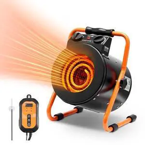 VEVOR  Greenhouse Heater with Thermostat, 1500W Fast Heating with Overheat Protection, 2-Speed Setting Small Grow Tent Heater, Electric Portable Heater Fan for Green House, Flower Room, Workplace