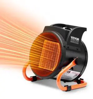 VEVOR  Greenhouse Heater, 1500W PTC Fast Heating with Overheat Protection, 3-Speed Setting Small Grow Tent Heater, Electric Portable Heater Fan for Green House, Flower Room, Workplace
