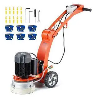 VEVOR  Electric Concrete Floor Grinder 10" Walk-Behind Grinder 1.7HP Concrete Floor Polisher, 1300W Grinding Machine, 1720RPM Upgrade Brushless Motor Surfacing Grinder for Granite/Marble/Stones
