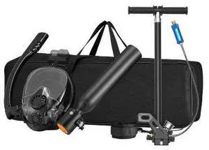 VEVOR  0.5L Scuba Tank 32.81ft Diving Depth Refillable Snorkel Air Tank with Pump