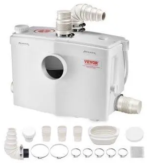 VEVOR Macerator Pump 1200W 48 GPM Flow 33 ft Head Lift Pump for Toilet Basement Sink