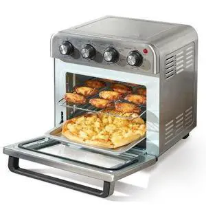 VEVOR 7-IN-1 Air Fryer Toaster Oven, 18L Convection Oven, 1700W Stainless Steel Toaster Ovens Countertop Combo with Grill, Pizza Pan, Gloves, 6 Slices Toast, 10-inch Pizza, Home and Commercial Use