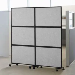 VEVOR  Acoustic Room Divider 72" x 66" Office Partition Panel 2 Pack, Office Dividers Partition Wall Polyester & 45 Steel Cubicle Wall Reduce Noise and Visual Distractions, Light Gray