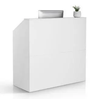 VEVOR Reception Desk Rectangular Front Counter Table 46.46 in White Office Table