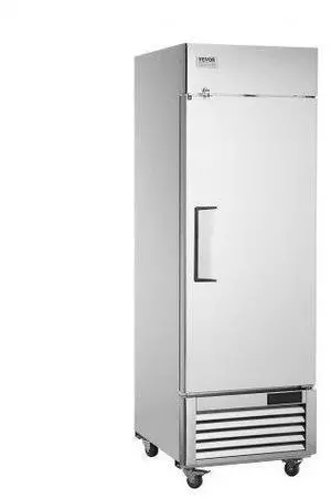 VEVOR  Commercial Refrigerator 19.32 Cu.ft, Reach In 27" W Upright Refrigerator Single Door, Auto-Defrost Stainless Steel Reach-in Refrigerator & 4 Shelves, 33 to 41 Temp Control, LED Light, 4 Wheel