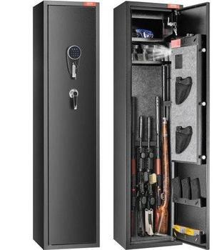 VEVOR  5 Rifles Gun Safe, Rifle Safe with Digital Keypad & Lock, Gun Storage Cabinet with Built-in Storage Locker, Removable Storage Shelf for Home Long Gun and Pistols