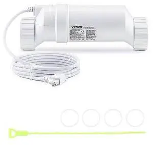 VEVOR  Salt Water Chlorinator System, Pool Chlorination Cell Fits for Hayward W3T-Cell-15 (T15), Pool Cell Salt Water System for In-Ground Swimming Pools up to 40,000 Gallons, 15 ft Power Line, White