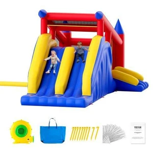 VEVOR Inflatable Bounce House, Outdoor High Quality Playhouse Trampoline, Jumping Bouncer with Blower, Slide, and Storage Bag, Family Backyard Bouncy Castle, for Kid Ages 38 Years, 183x102x92 inch VEVOR Inflatable Bounce House, Outdoor High Quality Playhouse Trampoline, Jumping Bouncer with Blower, Slide, and Storage Bag, Family Backyard Bouncy Castle, for Kid Ages 38 Years, 183x102x92 inch