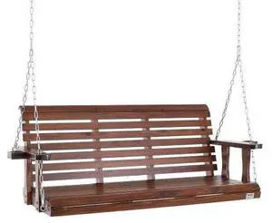 VEVOR  Wooden Porch Swing 5.5 ft, Patio bench swing for Courtyard & Garden, Upgraded 880 lbs Strong Load Capacity, Heavy Duty Swing Chair Bench with Hanging Chains for Outdoors, Brown