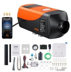 VEVOR Bluetooth App Control Diesel Air Heater, 12V 5KW Diesel Heater with Automatic Altitude Adjustment, Remote Control and LCD, Diesel Parking Heater for RV Trailer Camper Van Boat And Indoors