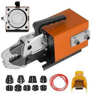 VEVOR Pneumatic Crimping Tool Am-10, Air Powered Wire Terminal Crimping Machine Crimping Up To 16mm2, Pneumatic Crimper Plier Machine with 10 Sets Of Dies for Many Kinds of Terminals