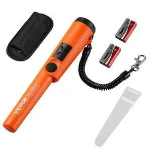 VEVOR Metal Detector Pinpointer, Partial Waterproof Handheld Pin Pointer Wand, 1.96" Detection Depth, 3 Modes, Treasure Hunting Probe with Holster, Waterproof Bag and 9V Battery, for Adults and Kids