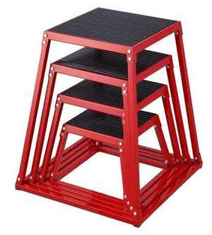 VEVOR Plyometric Jump Boxes, 12/18/24/30 Inch Plyo Box, Platform and Jumping Agility Box, Anti-Slip Fitness Exercise Step Up Box Set for Home Gym Training, Conditioning Strength Training, Red