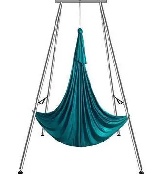 VEVOR Aerial Yoga Frame & Yoga Hammock, 9.67 ft Height Professional Yoga Swing Stand Comes with 6.6 Yards Aerial Hammock, Max 551.15 lbs Load Capacity Yoga Rig for Indoor Outdoor Aerial Yoga, Green