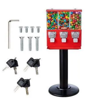 VEVOR Gumball Machine with Stand Vending Coin Bank Vintage Candy Dispenser Red