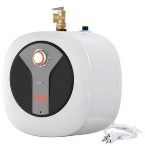VEVOR Electric Mini-Tank Water Heater 4-Gallon Tank, 1440W Hot Water Boiler Storage, Safety Temperature Pressure Valve Easy Install, for Kichen Bathroom Restaurant, Shelf Wall Floor Mounted