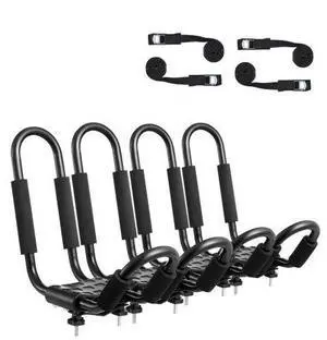VEVOR Kayak Roof Rack 4 Pairs Soft Roof Rack Carrier for kayak SurfBoard Car SUV