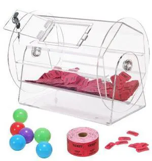 VEVOR Acrylic Raffle Drum,Professional Raffle Ticket Spinning Cage with 2 Keys, Transparent Lottery Spinning Drawing, Holds 5000 Tickets or 200 Raffle Balls, Raffle Ticket Box for Lottery Games Bingo