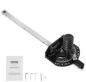 VEVOR Precision Miter Gauge, Standard Slot 3/4'' x 3/8'', Aluminum Alloy Table Saw Miter Gauge with 15 Angle Stops Adjustable Spring Loaded Plunger and Removable Disc, for Woodworking Tool Table Saw