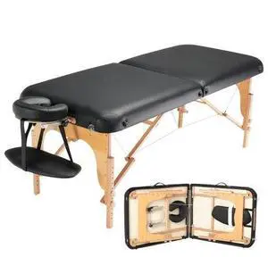 VEVOR Professional Wide Massage Table 30" W, Heavy Duty Folding Massage Table,  8-Level Height Adjustable Facial Salon Tattoo Bed, Portable Spa Table with Headrest, Hand Pallet & Carrying Bag, 750LBS