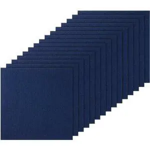 VEVOR Carpet Tiles Peel and Stick, 24 x 24 Squares Self Adhesive Carpet Floor Tile, Soft Padded Carpet Tiles, Easy Install DIY for Bedroom Living Room Indoor Outdoor (15Tiles, Dark Blue)