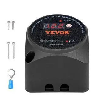 VEVOR Dual Battery Isolator Kit, 12V 140Amp, Manual and Auto Modes VSR Voltage Sensitive Relay with LCD Screen, Smart Battery Isolator for ATV UTV RV Camper Off-Road Vehicle Caravan Truck Boat Yacht