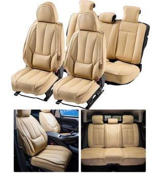 VEVOR Seat Covers, Universal Car Seat Covers Full Set Seats, Front and Rear Seat, 13pcs Faux Leather Seat Cover, Full Enclosed Design, Detachable Headrest and Airbag Compatible, for Most Car SUV Truck