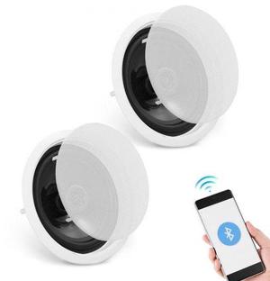 VEVOR 2 PCs 6.5'' Bluetooth in Ceiling Speakers, 150W, Flush Mount Ceiling & in-Wall Speaker System with 8Impedance 89dB Sensitivity, for Home Kitchen Living Room Bedroom or Covered Outdoor Porches