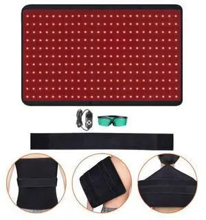 VEVOR Red Light Therapy for Body, 264 LEDs Light Therapy Pad with Controller, 10Hz Pulse, 5-30 Min Timer, 630nm Nano Red & 660nm Red & 850nm Light Therapy for Pain Relief, Skin Health