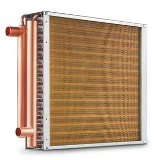 VEVOR Heat Exchanger Water to Air, 16"x 16" with 3-Row 3/8" Copper Ports, 193 Aluminum Fins Heat Exchanger for Outdoor Wood Furnaces, Residential Heating and Cooling, and Forced Air Heating