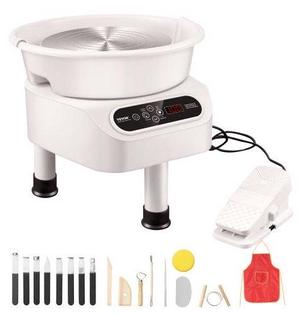 VEVOR Pottery Wheel, 11 inch Pottery Forming Machine, 450W Electric Wheel for Pottery with Foot Pedal and LCD Touch Screen, Direct Drive Ceramic Wheel with 3 Support Legs for DIY Art Craft, White