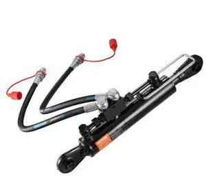 VEVOR Hydraulic Top Link Cat.1-1 (8-1/4 in, 18-1/8~26-3/8 in ), Hydraulic Cylinder with 2 Hoses & G3/8" Check Valve