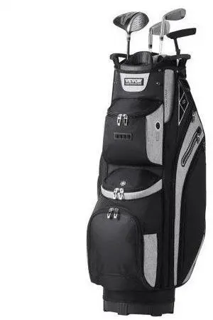 VEVOR Golf Cart Bag with 14 Way Organizer Divider Top, 36 13 Pockets Premium Cart Bag, Durable Golf Bags with Handles & Dust Cover & Detachable Straps for Men & Women, Black Color-Block