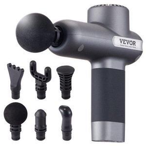 VEVOR Massage Gun Deep Tissue, Percussion Muscle Massager for Athletes - with 5 Speed Levels & 6 Massage Heads, 7.4V 2500mAh Batteries, Handheld Electric Massage Gun for Pain Relief, Muscle Relaxation
