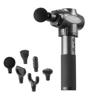VEVOR Massage Gun Deep Tissue with 9 Speed Levels & 6 Massage Heads, 24V 2500mAh Batteries, Percussion Muscle Massager for Athletes, Handheld Electric Massage Gun for Pain Relief, Muscle Relaxation
