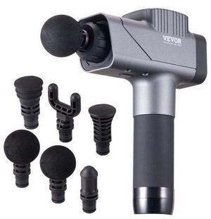 VEVOR Massage Gun Deep Tissue, Percussion Muscle Massager for Athletes - with 8 Speed Levels & 6 Massage Heads, 16V 2500mAh Batteries, Handheld  Massage Gun for Pain Relief, Muscle Relaxation