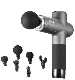 VEVOR Massage Gun Deep Tissue, Muscle Percussion Massage Gun for Athletes, Handheld Massage Gun for Pain Relief, Muscle Relaxation - with 8 Speed Levels & 6 Massage Heads, 24V 2500mAh