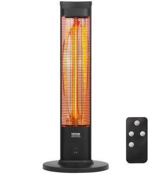 VEVOR Infrared Heater, 1500W Remote Control Electric Space Heater, Patio Heater w/ 3 Speeds & Timer & Tip-Over Protection, Outdoor/Outdoor for Bedroom,Studio,Porch,Dining Room,Studio, Stand,40in L