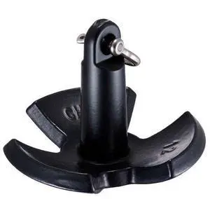 VEVOR River Anchor, 12 LBS Boat Anchor Cast Iron Black Vinyl-Coated with Shackle, Marine Grade Mushroom Anchor for Boats Up To 10 ft, Impressive Holding Power in River and Mud Bottom Lakes