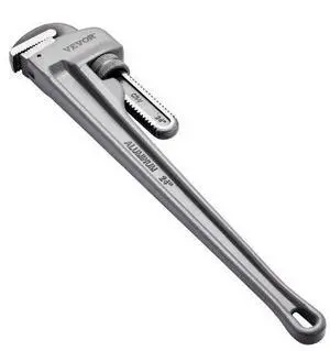 VEVOR Pipe Wrench, 24" Aluminum Straight Pipe Wrench, Adjustable Plumbing Wrench, with High Strength Jaw and Ergonomic Handle, Easy to Carry, Hangable Design, for Water Pipes, Automotive Repairs
