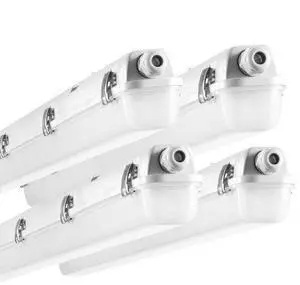 VEVOR 4FT LED Vapor Tight Light, 60W, 7400LM Vapor Proof Light Fixture with 5000K IP65 Waterproof, for Outdoor Semi-Outdoor Cold Environments Parking Lot Warehouse Walk-In Freezer Car Wash, 4-Pack
