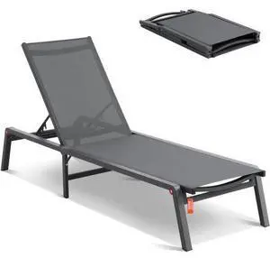 VEVOR Chaise Lounge Chair Outdoor Patio Lounge Chair with Adjustable 5-Position