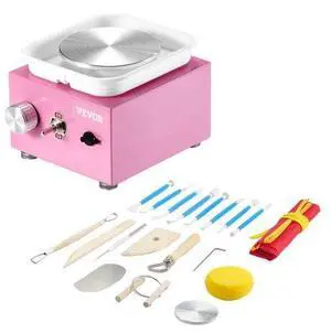 VEVOR Mini Pottery Wheel Electric Ceramic Wheel Machine 0-320RPM Speed Pink