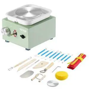 VEVOR Mini Pottery Wheel Electric Ceramic Wheel Machine 0-320RPM Speed Green